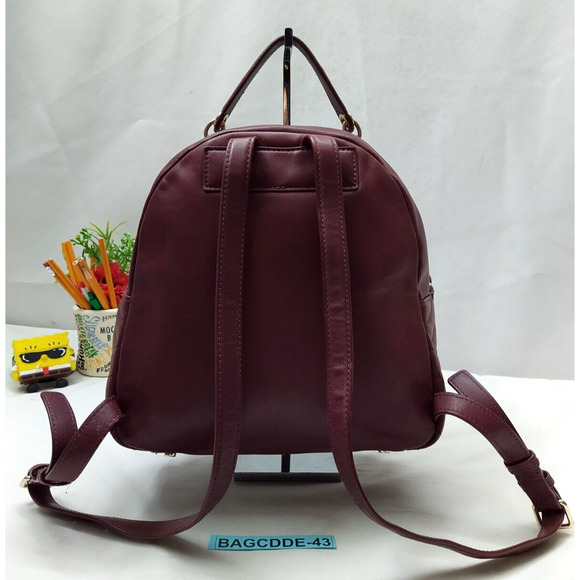 Kate Spade New York Maroon Leather Quilted Top Handle Zipper Closure Backpack main image 14